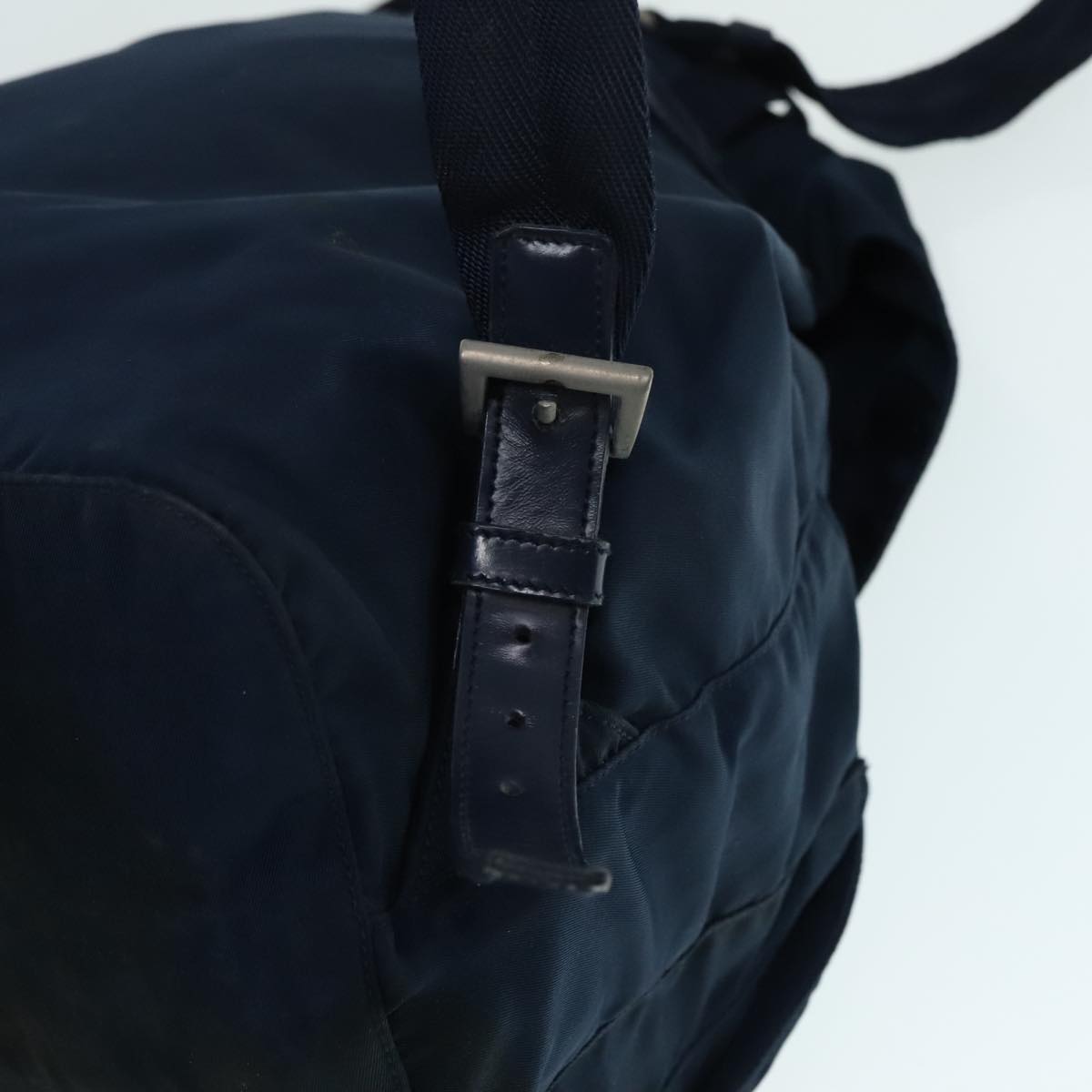 PRADA Backpack Nylon Navy Silver Auth 89367