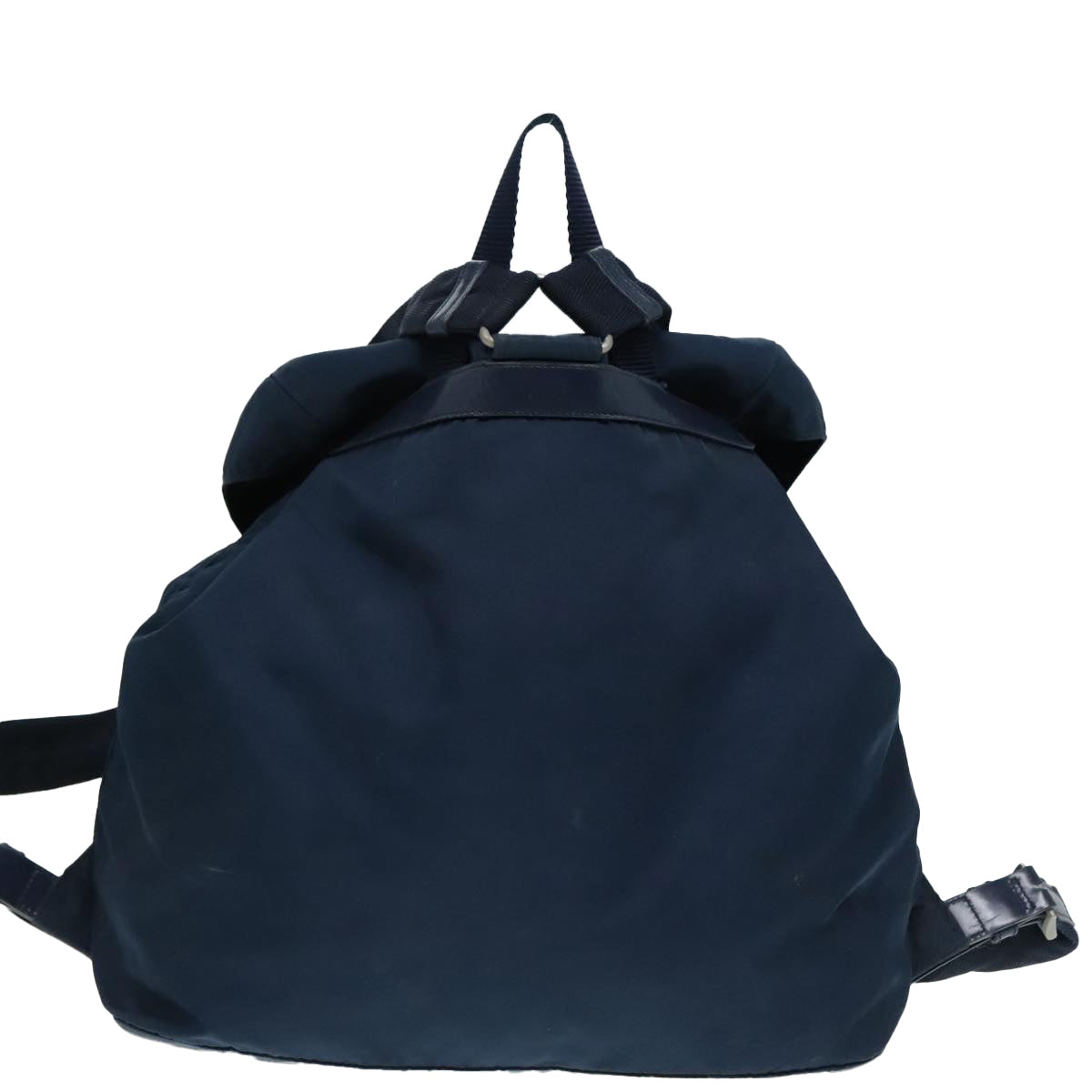 PRADA Backpack Nylon Navy Silver Auth 89367