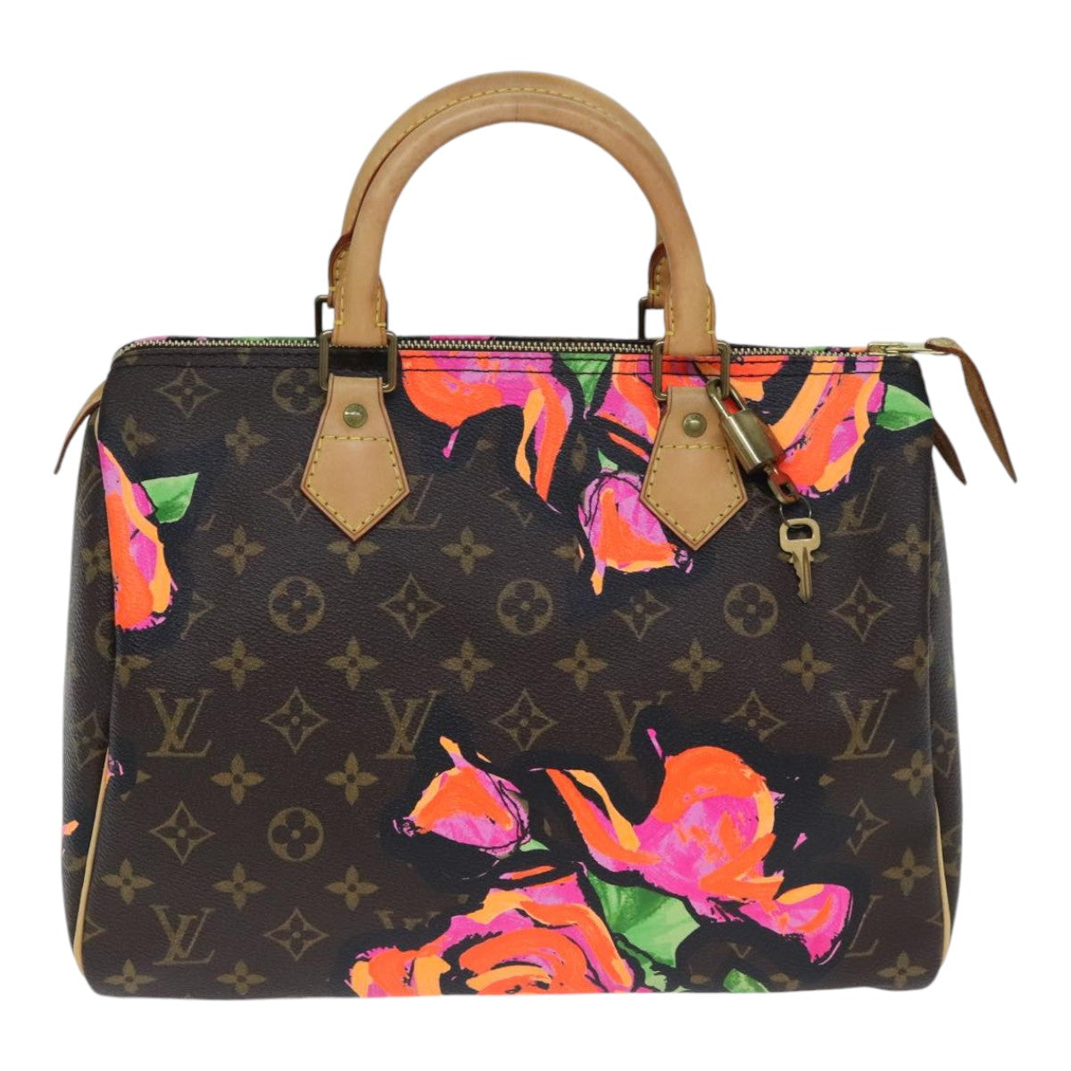 LOUIS VUITTON Monogram Rose Speedy 30 Hand Bag Orange Pink M48610 Auth 89406SAV