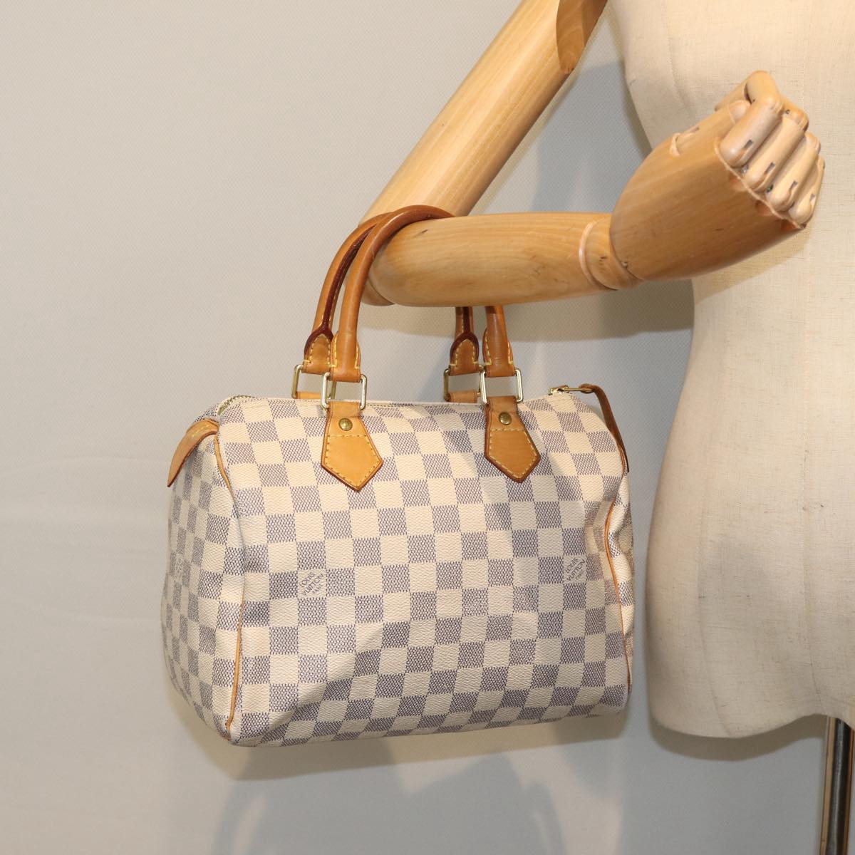 LOUIS VUITTON Damier Azur Speedy 25 Hand Bag N41534 LV Auth 89468