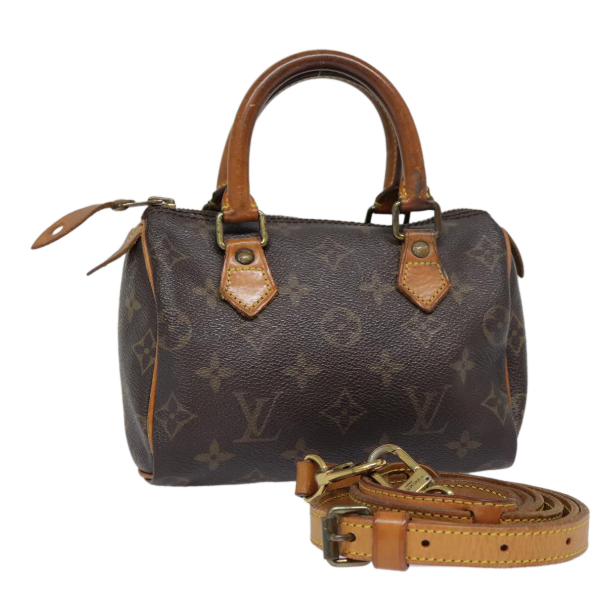 LOUIS VUITTON Monogram Mini Speedy Bandouliere Japon 88 Bag M99014 Auth 89548