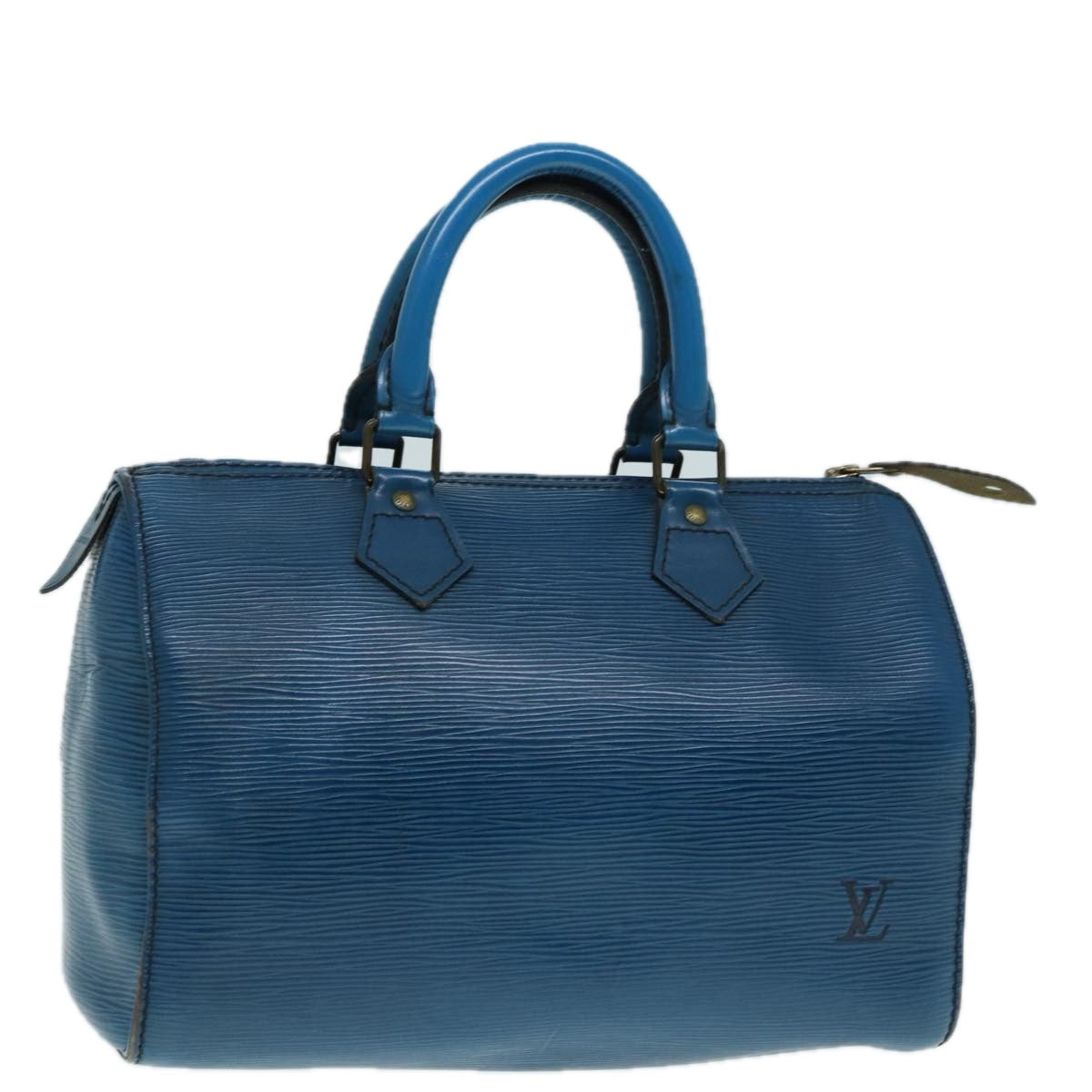 LOUIS VUITTON Epi Speedy 25 Hand Bag Toledo Blue M43015 LV Auth 89591