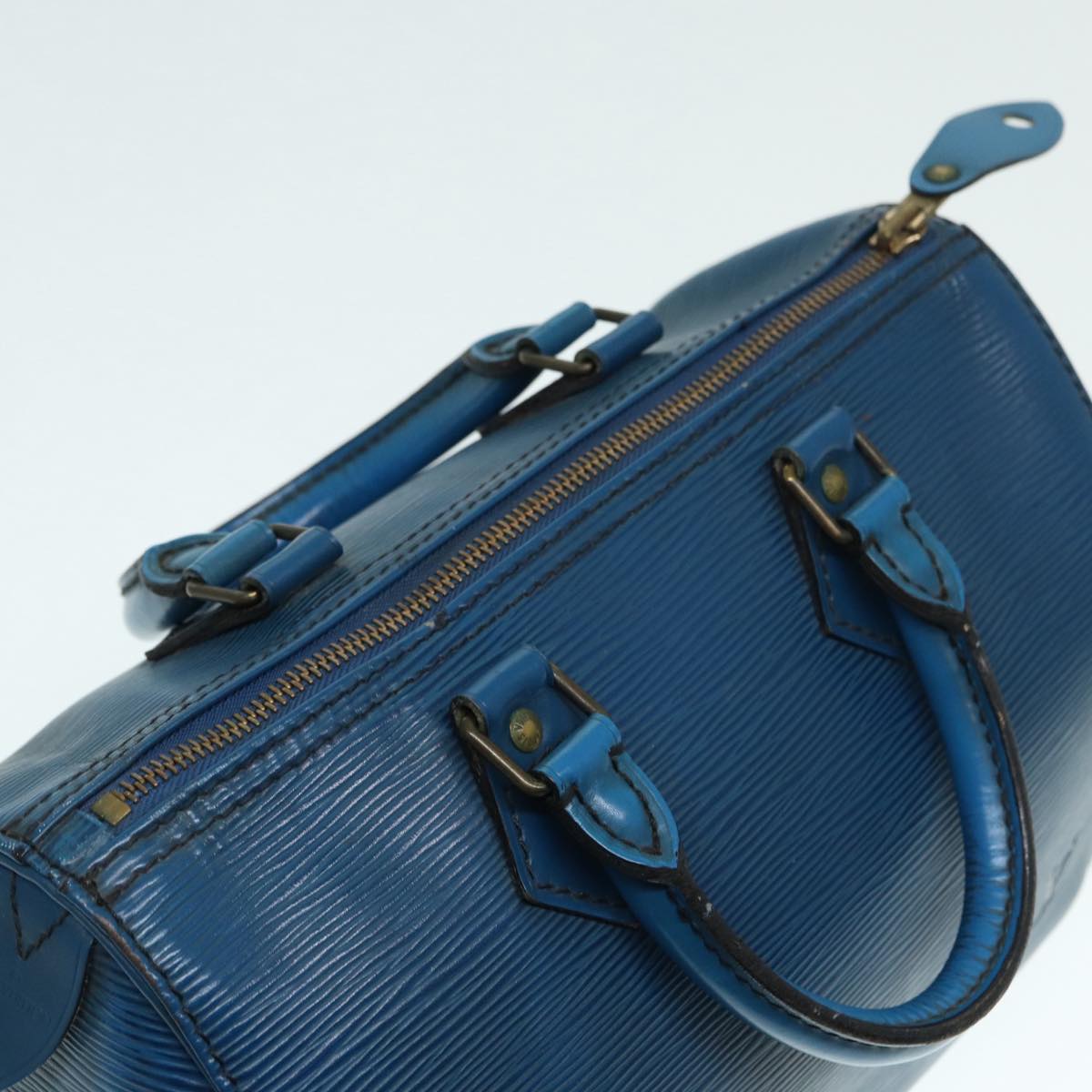 LOUIS VUITTON Epi Speedy 25 Hand Bag Toledo Blue M43015 LV Auth 89591