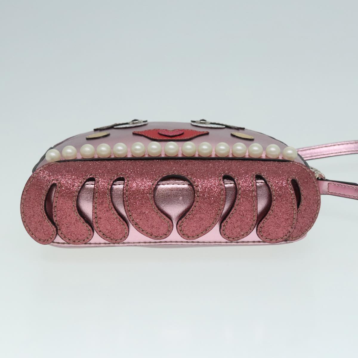 GUCCI Shoulder Bag Leather Pink Silver 550756 Auth 89608