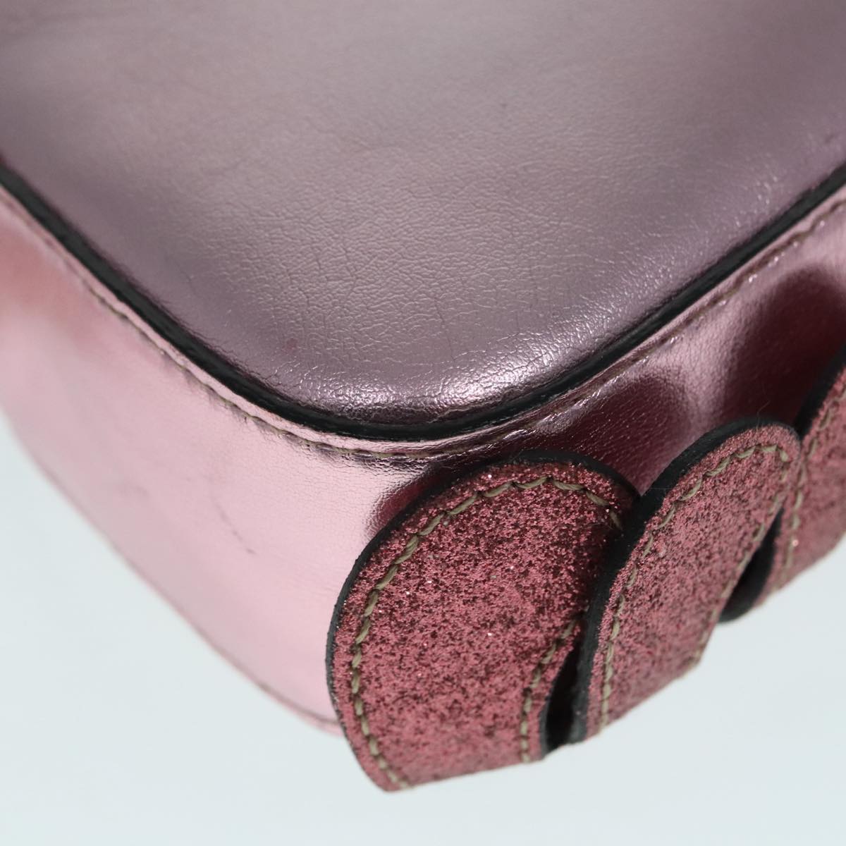 GUCCI Shoulder Bag Leather Pink Silver 550756 Auth 89608