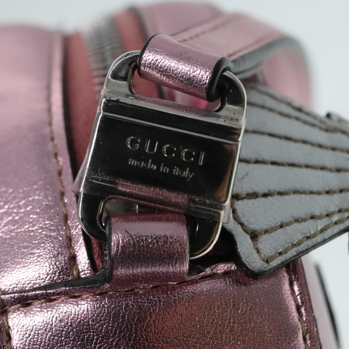 GUCCI Shoulder Bag Leather Pink Silver 550756 Auth 89608