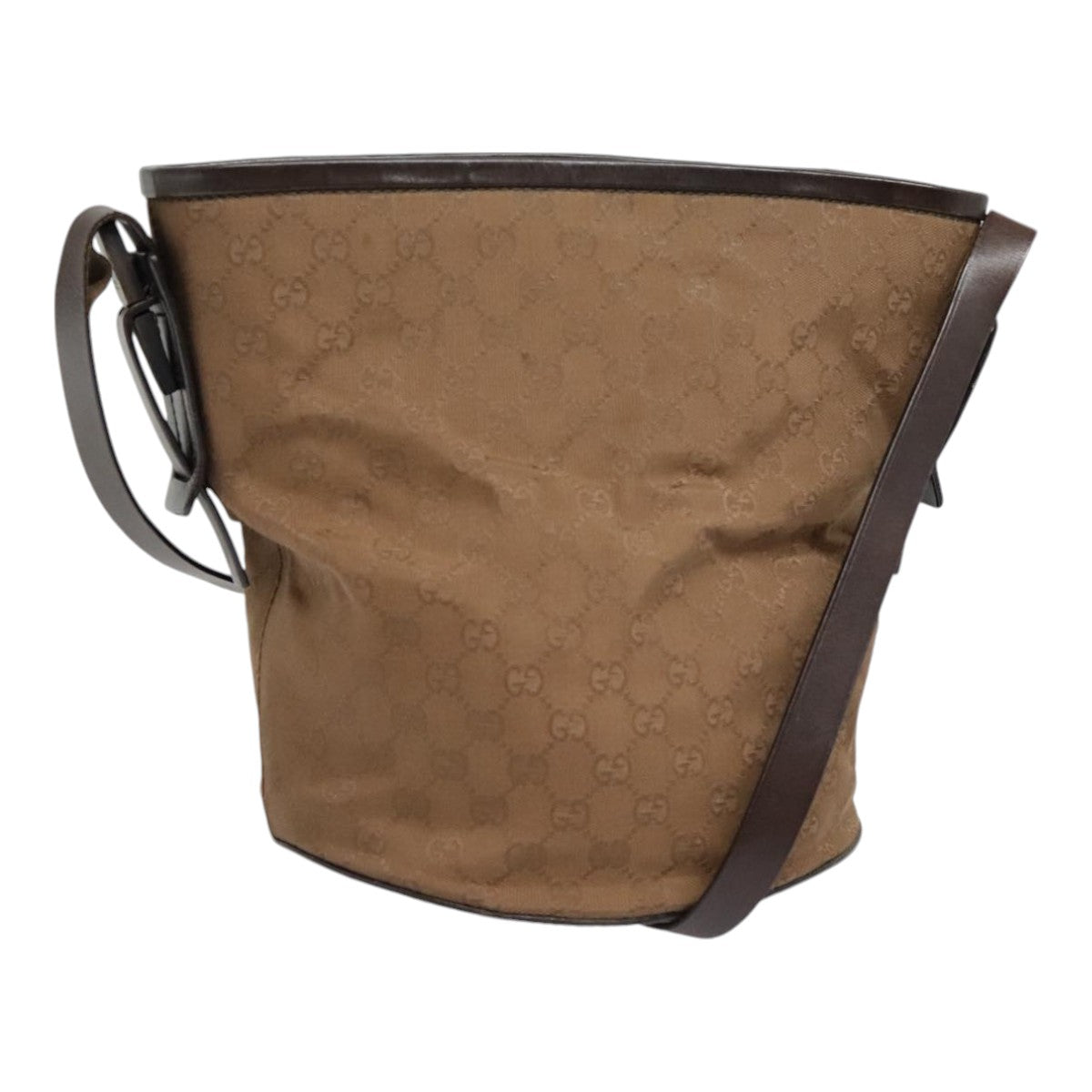 GUCCI GG Canvas Shoulder Bag Brown Silver 106240 Auth 89622