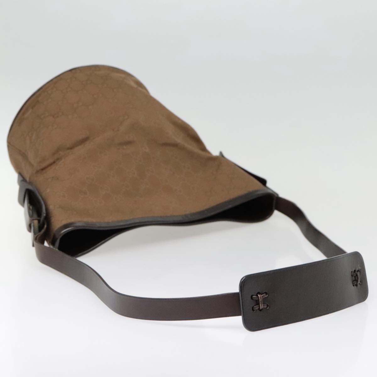 GUCCI GG Canvas Shoulder Bag Brown Silver 106240 Auth 89622