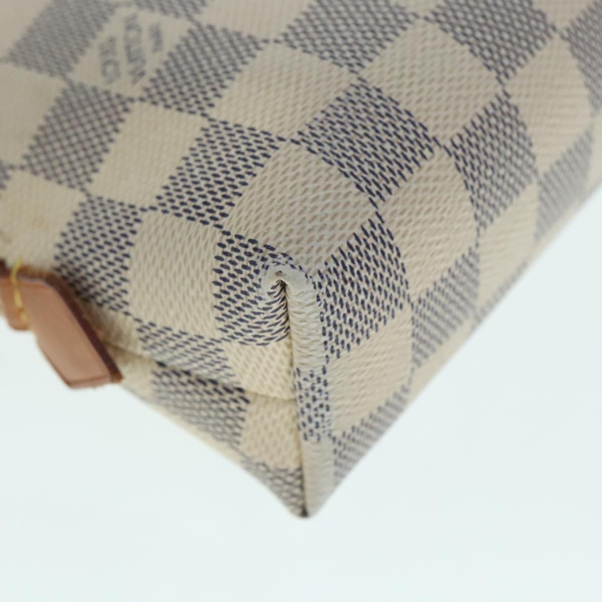 LOUIS VUITTON Damier Azur Pochette Cosmetic GM Pouch N23346 LV Auth 89638