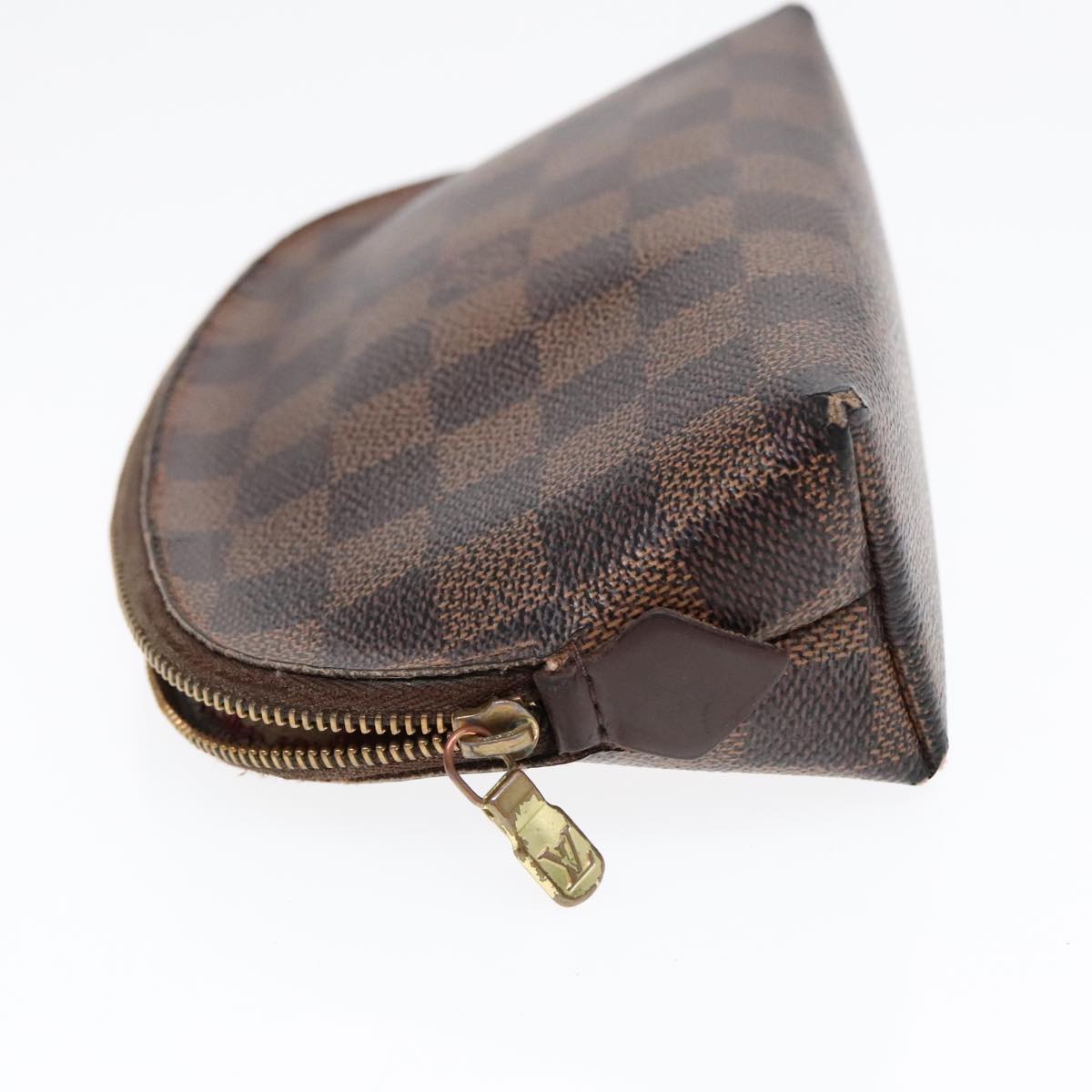 LOUIS VUITTON Damier Ebene Pochette Cosmetic PM Pouch N47516 LV Auth 89639