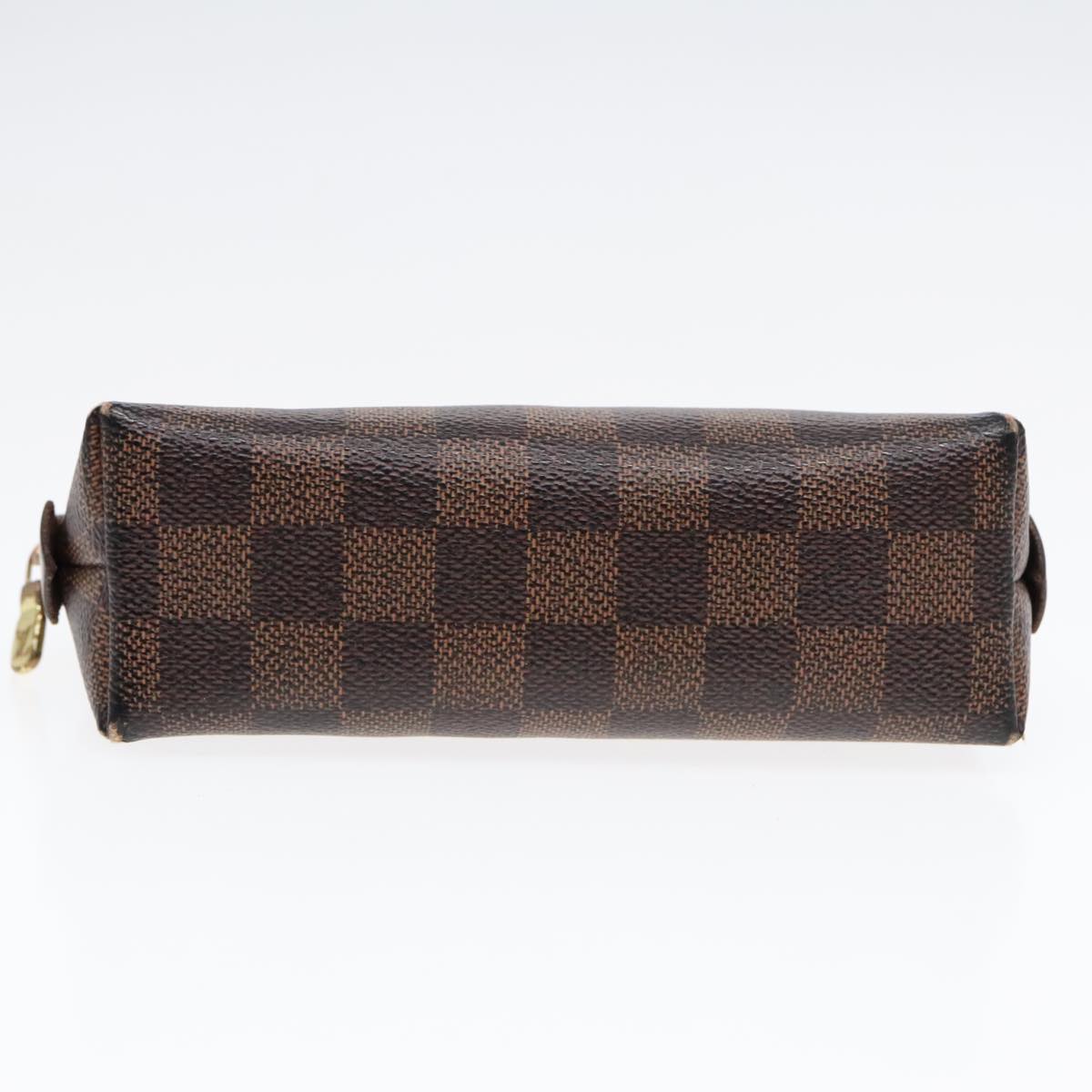 LOUIS VUITTON Damier Ebene Pochette Cosmetic PM Pouch N47516 LV Auth 89639