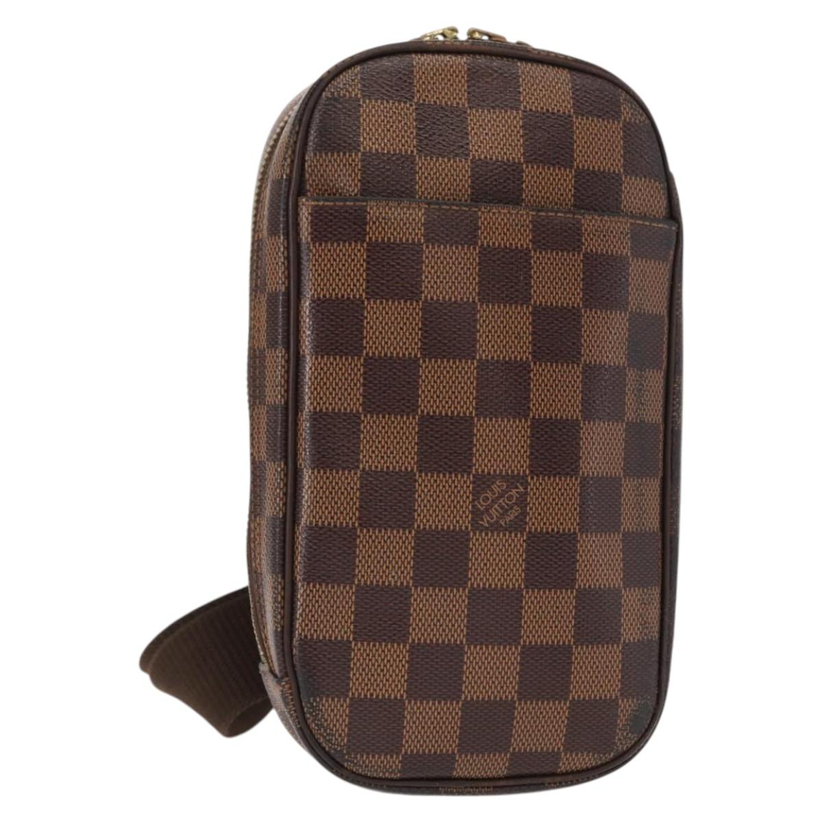 LOUIS VUITTON Damier Ebene Pochette Gange Shoulder Bag N48048 LV Auth 89651