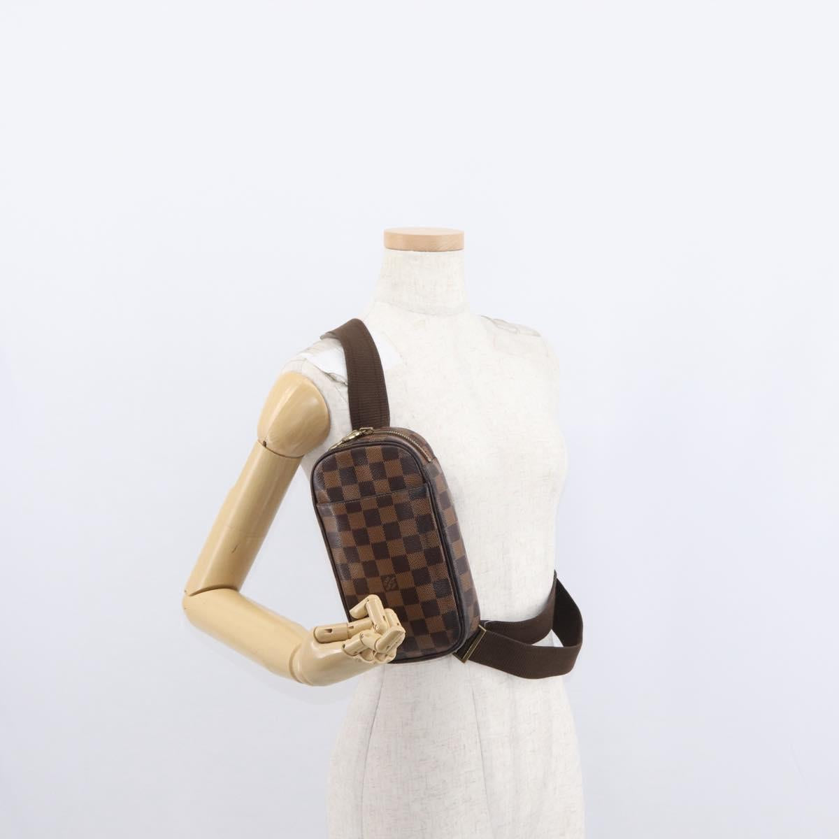 LOUIS VUITTON Damier Ebene Pochette Gange Shoulder Bag N48048 LV Auth 89651