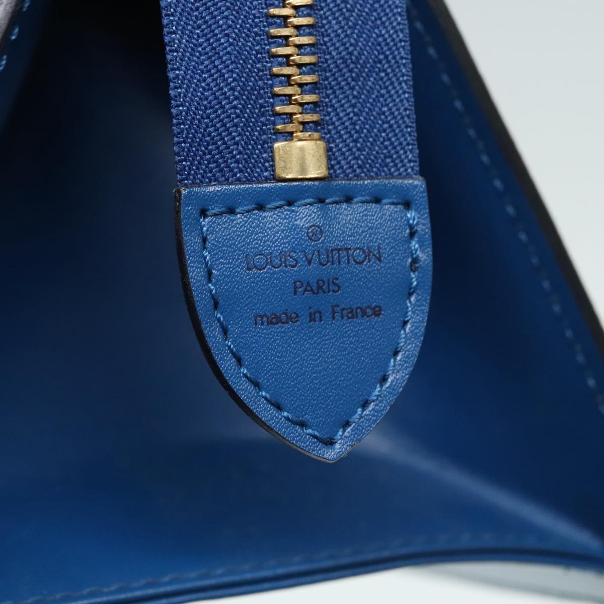 LOUIS VUITTON Epi Sac Triangle Hand Bag Blue M52095 LV Auth 89662