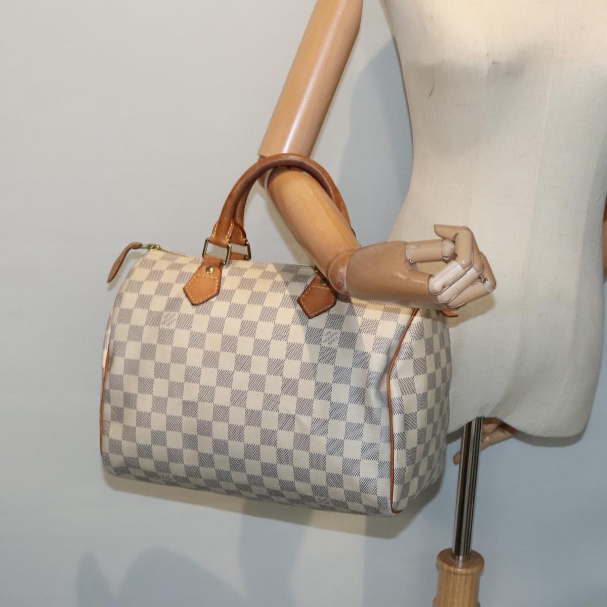 LOUIS VUITTON Damier Azur Speedy 30 Hand Bag N41533 LV Auth 89669