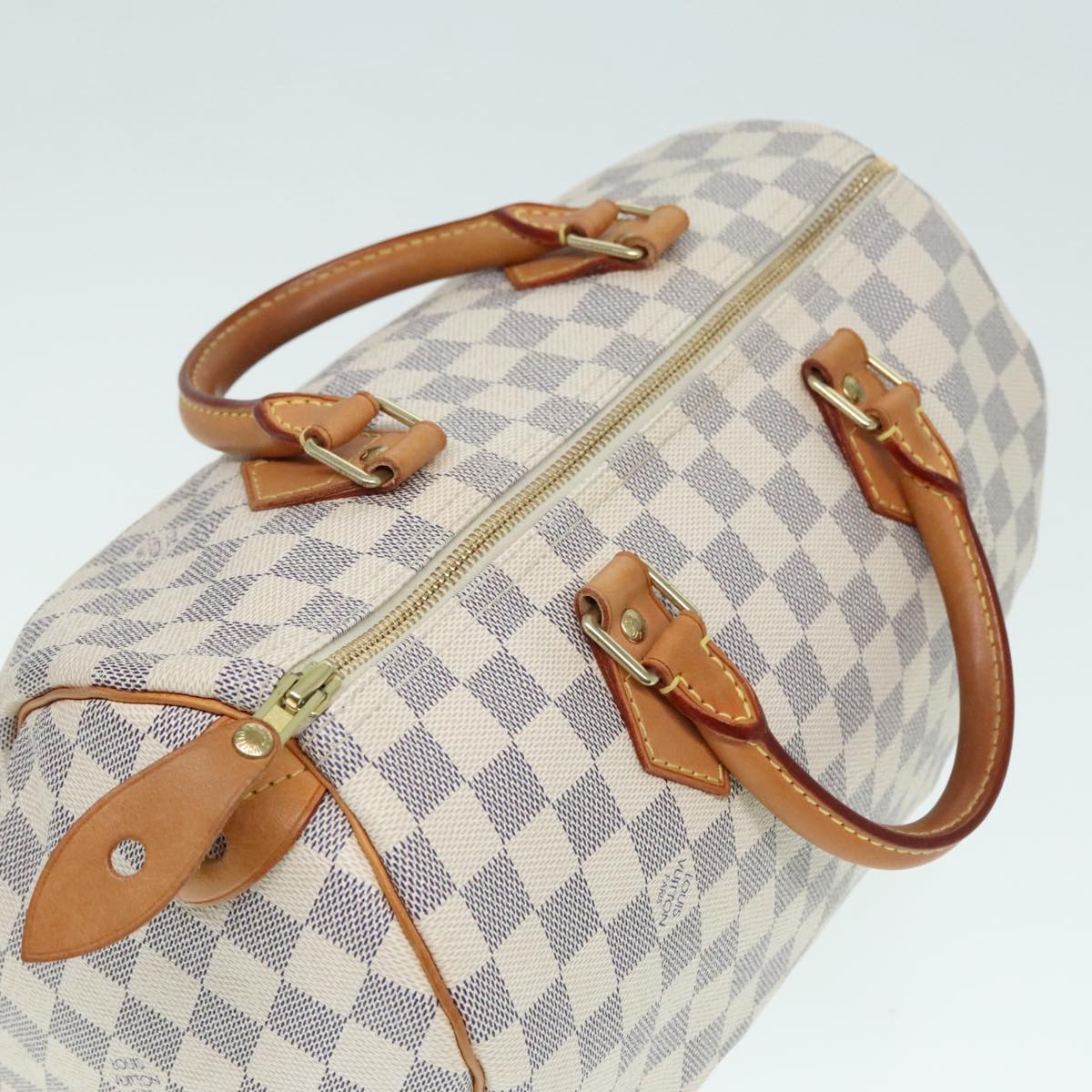 LOUIS VUITTON Damier Azur Speedy 30 Hand Bag N41533 LV Auth 89670