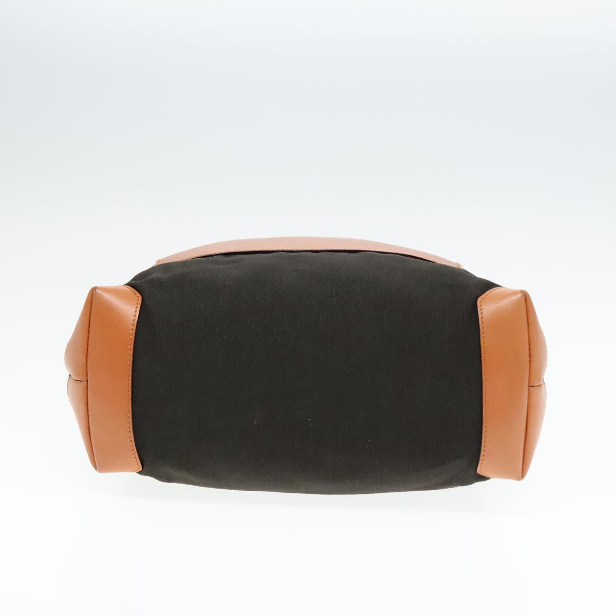 GUCCI Tote Bag Canvas Khaki Silver Auth 89723