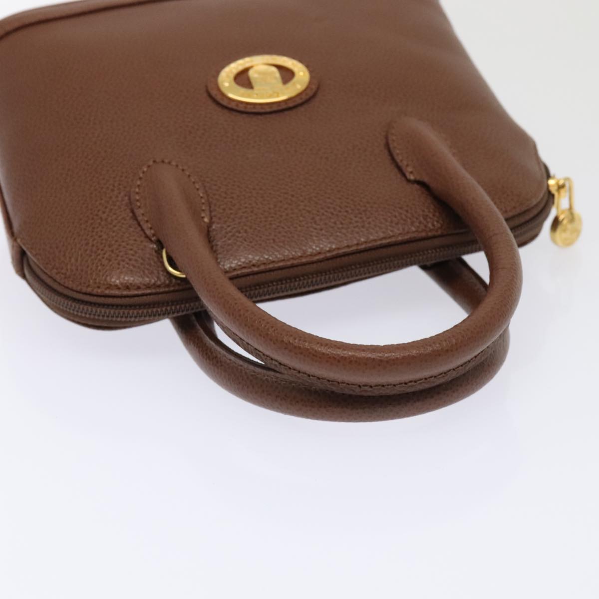 Burberrys Hand Bag Leather 2way Gold Brown Auth 89726