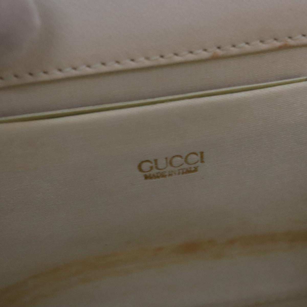 GUCCI Bamboo Hand Bag Enamel 2way Beige Auth 89780