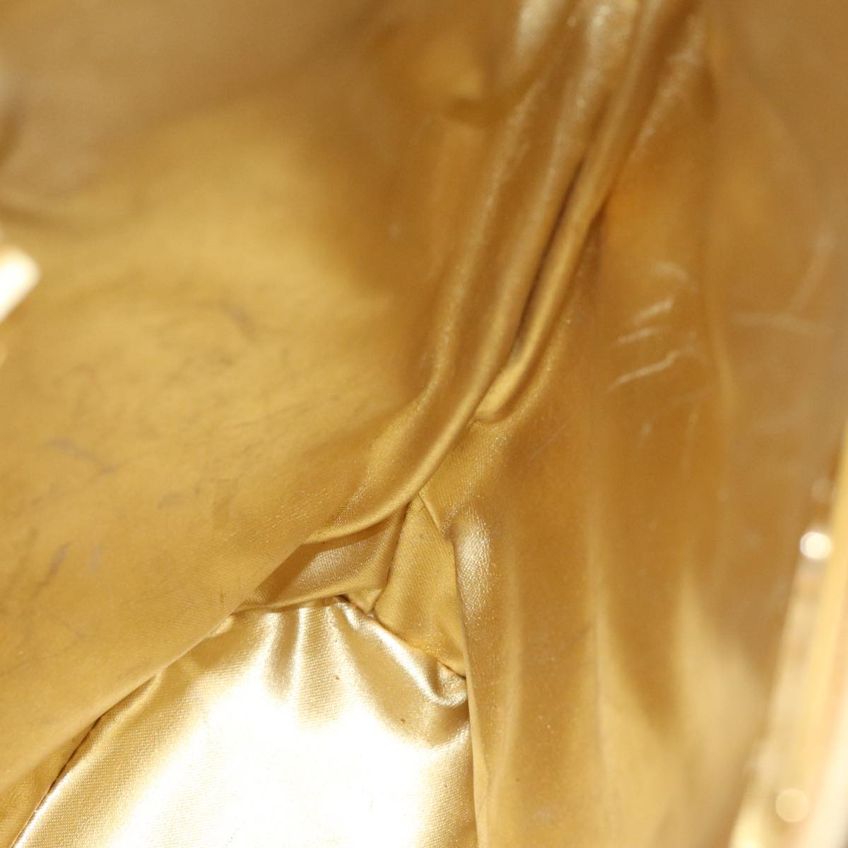 Salvatore Ferragamo Gancini Shoulder Bag Vinyl Beige Orange Auth 89799