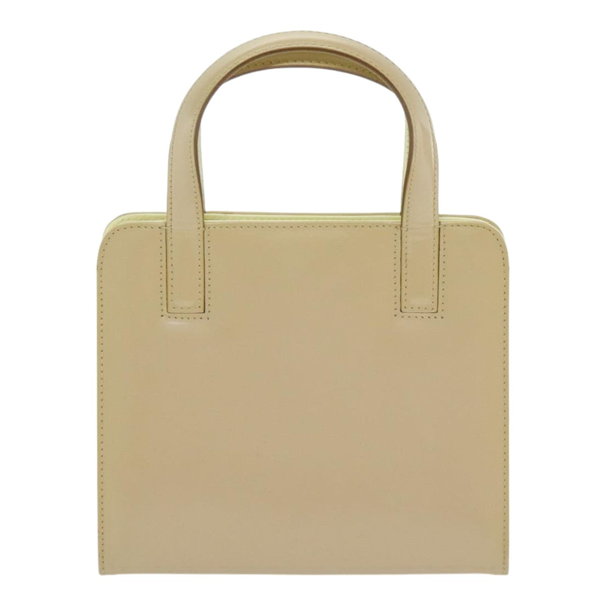 Salvatore Ferragamo Gancini Hand Bag Enamel 2way Beige Auth 89802