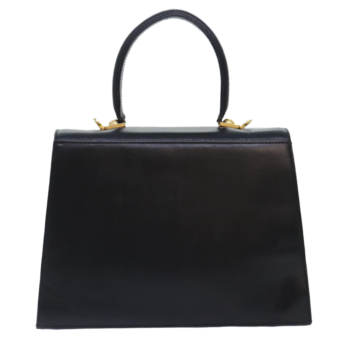 Salvatore Ferragamo Gancini Hand Bag Leather 2way Black Auth 89806