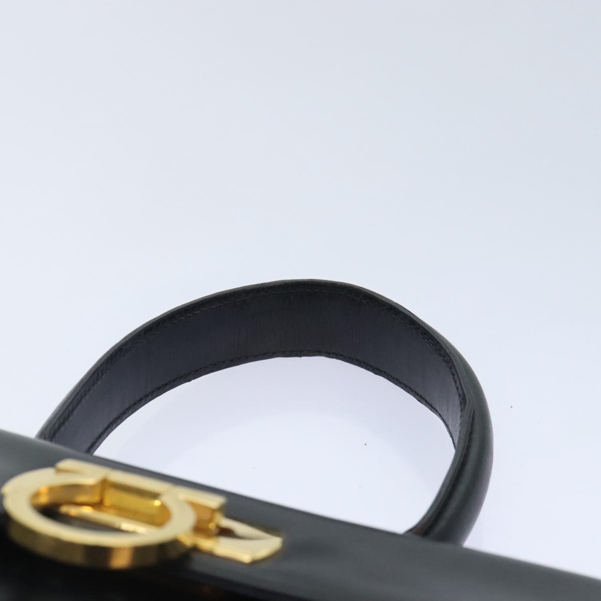 Salvatore Ferragamo Gancini Hand Bag Leather 2way Black Auth 89806