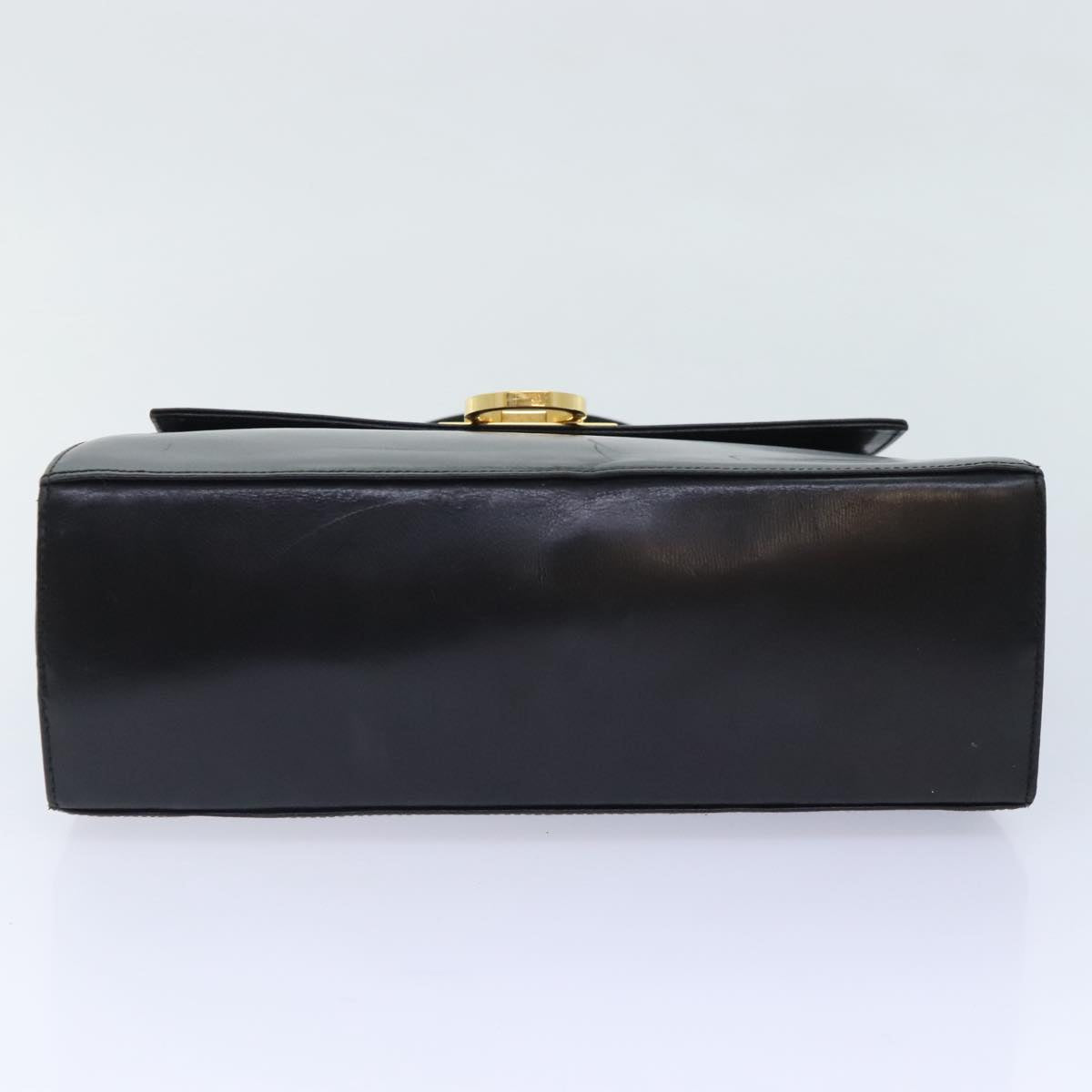 Salvatore Ferragamo Gancini Hand Bag Leather 2way Black Auth 89806