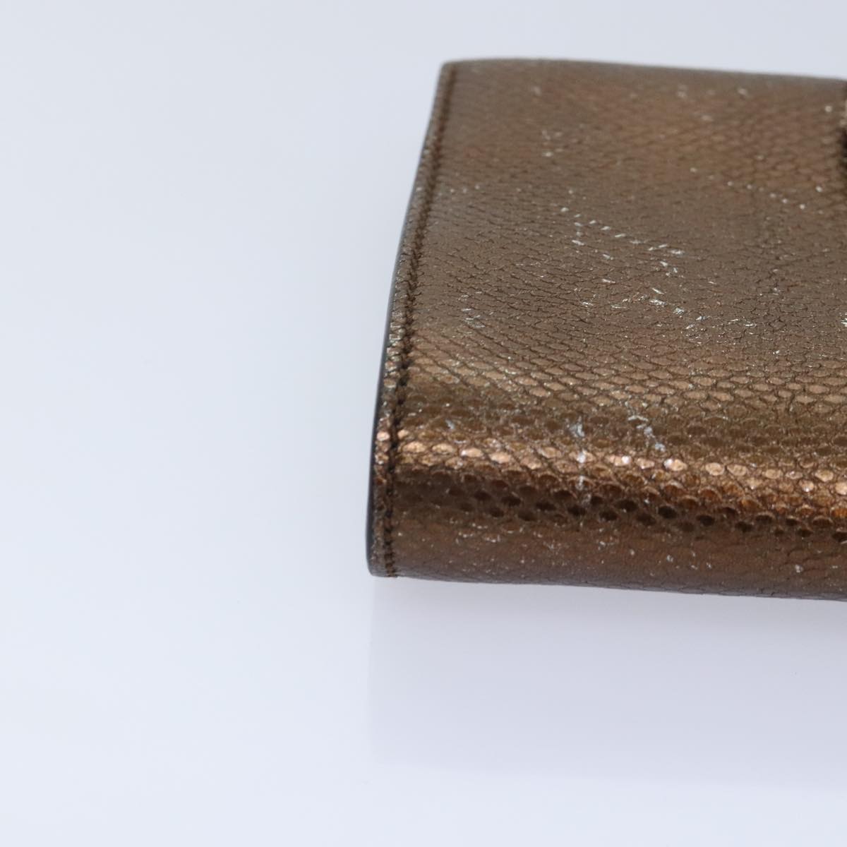 Salvatore Ferragamo Gancini Chain Shoulder Bag Leather Brown Auth 89807