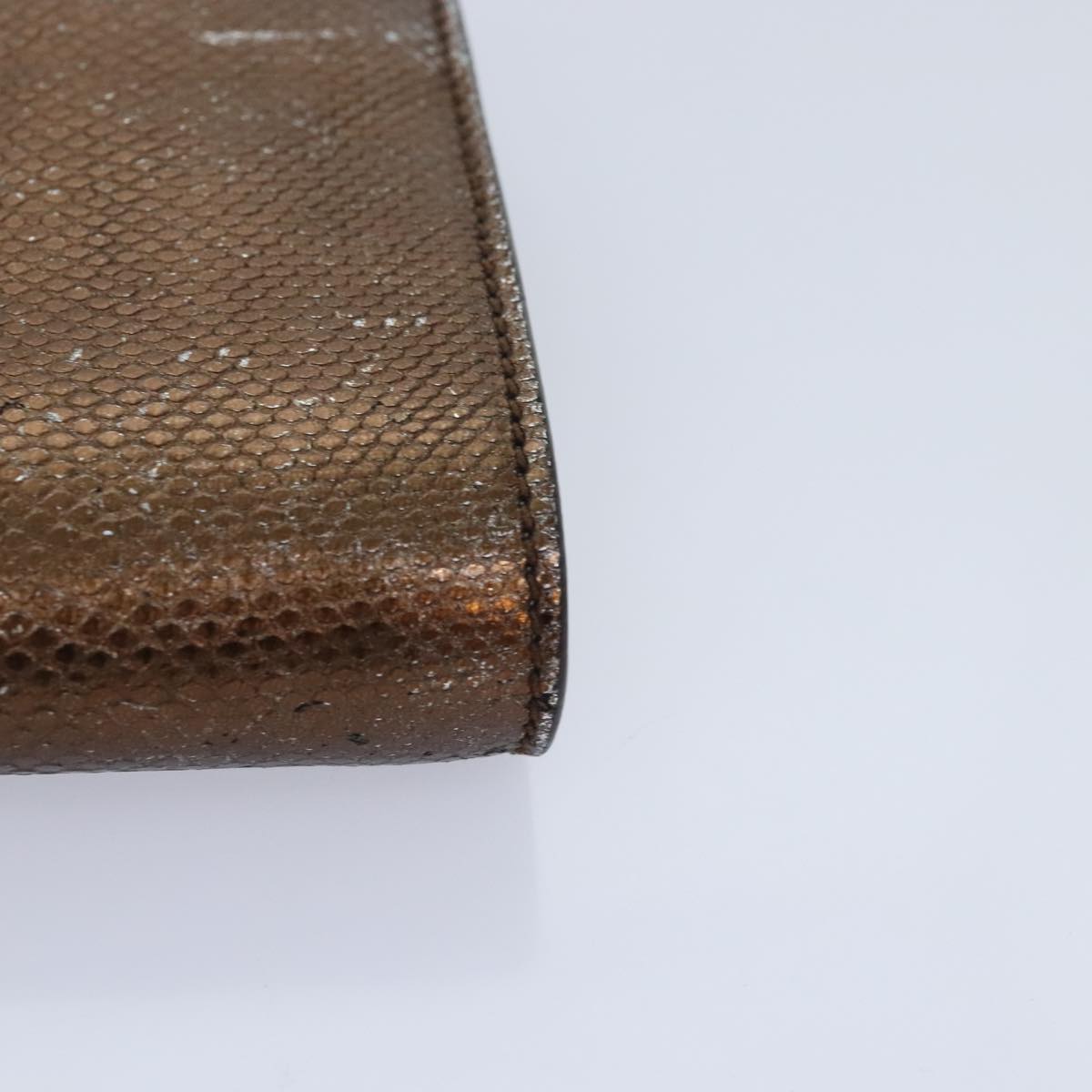 Salvatore Ferragamo Gancini Chain Shoulder Bag Leather Brown Auth 89807