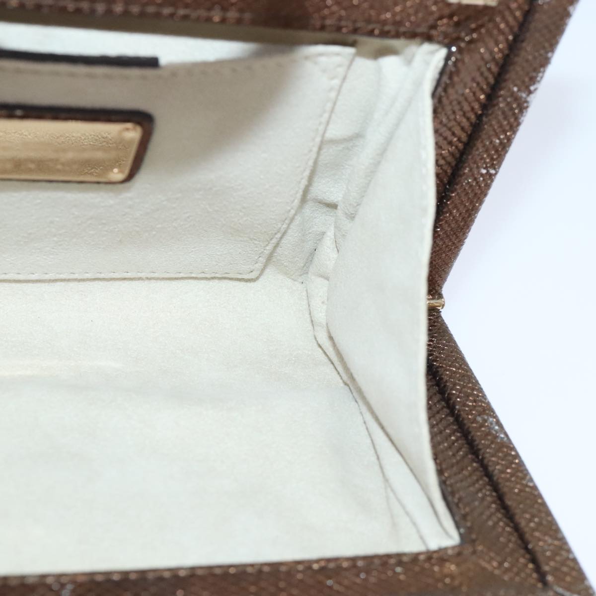 Salvatore Ferragamo Gancini Chain Shoulder Bag Leather Brown Auth 89807