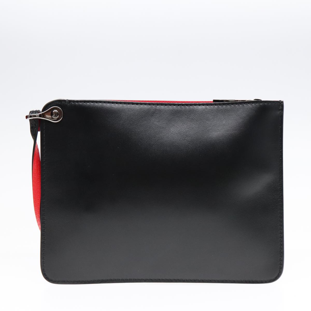 Christian Louboutin Logo Embossed Cabata Small Bag Canvas Black Red Auth 89816A