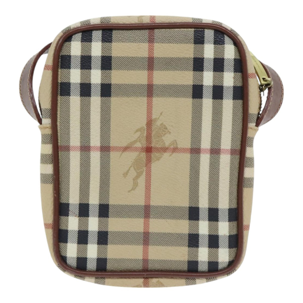 BURBERRY Nova Check Shoulder Bag PVC Beige Auth 89820