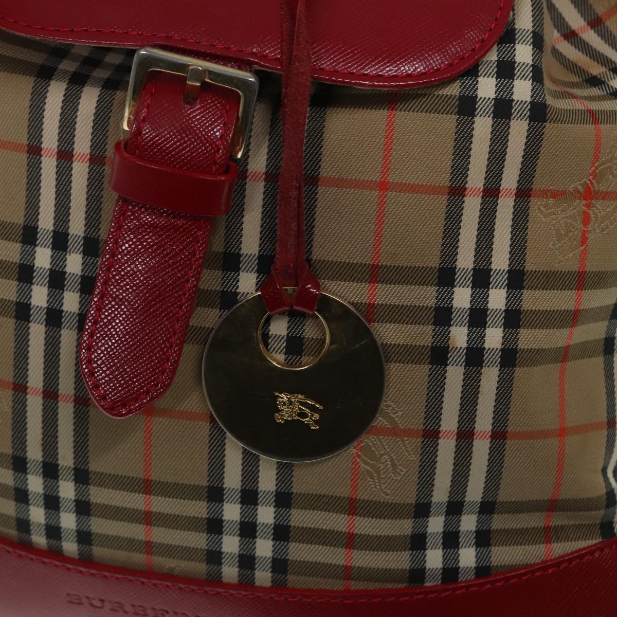 BURBERRY Nova Check Backpack Beige Red Auth 89821