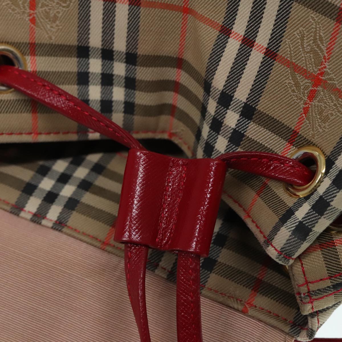 BURBERRY Nova Check Backpack Beige Red Auth 89821