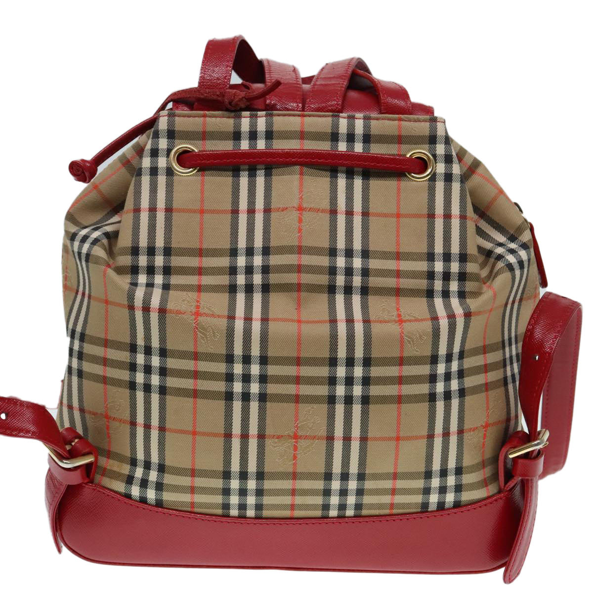 BURBERRY Nova Check Backpack Beige Red Auth 89821