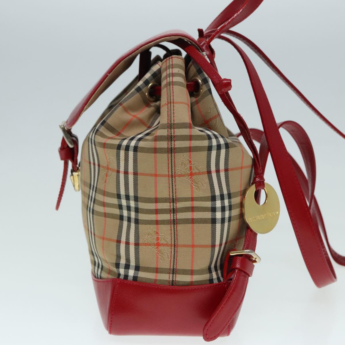 BURBERRY Nova Check Backpack Beige Red Auth 89821