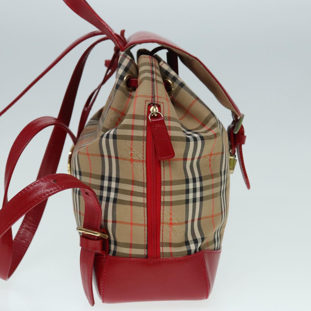 BURBERRY Nova Check Backpack Beige Red Auth 89821