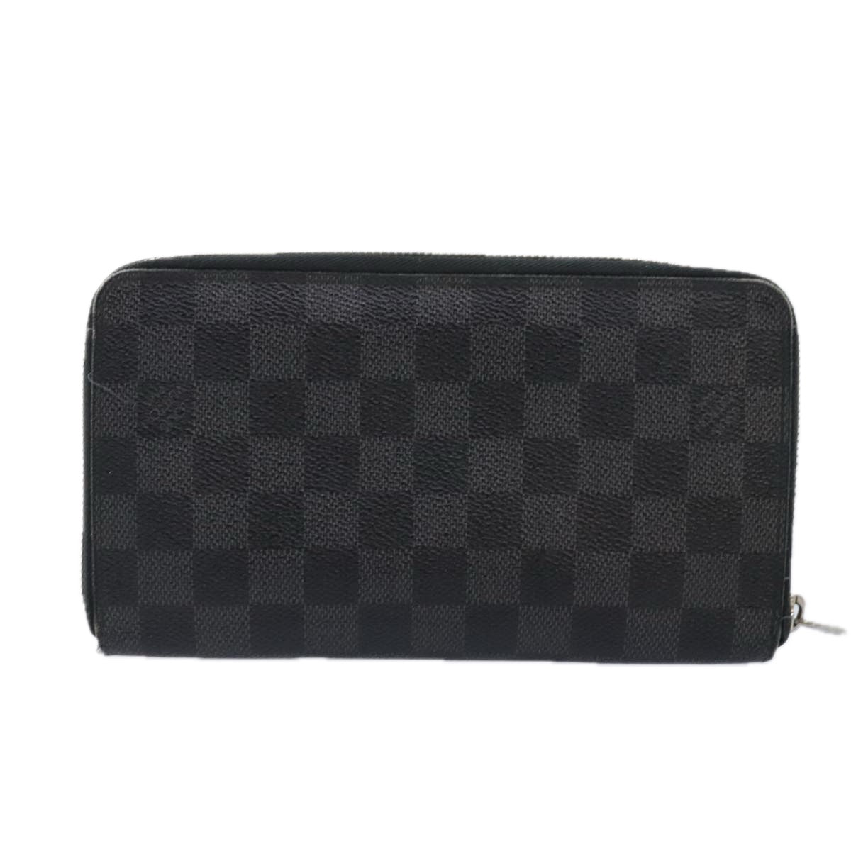 LOUIS VUITTON Damier Graphite Illustre Zippy Organizer Wallet N63002 Auth 89838