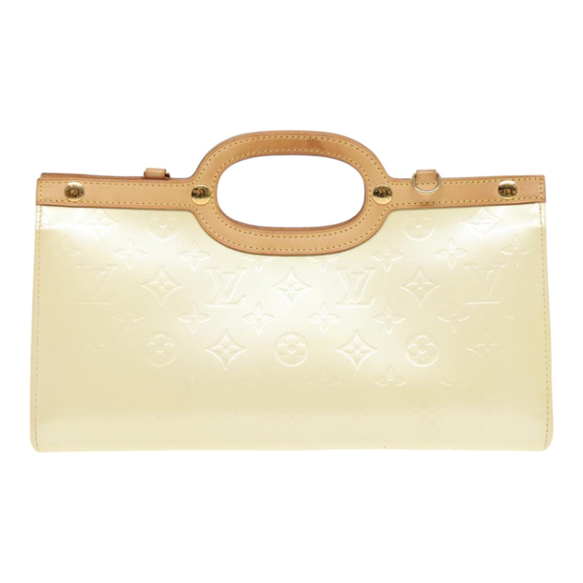 LOUIS VUITTON Monogram Vernis Roxbury Drive Hand Bag Perle M91374 LV Auth 89845