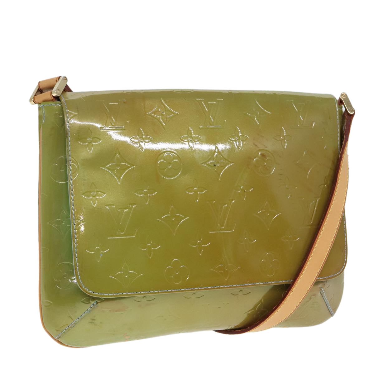 LOUIS VUITTON Monogram Vernis Thompson Street Bag Baby Blue M91009 Auth 89846