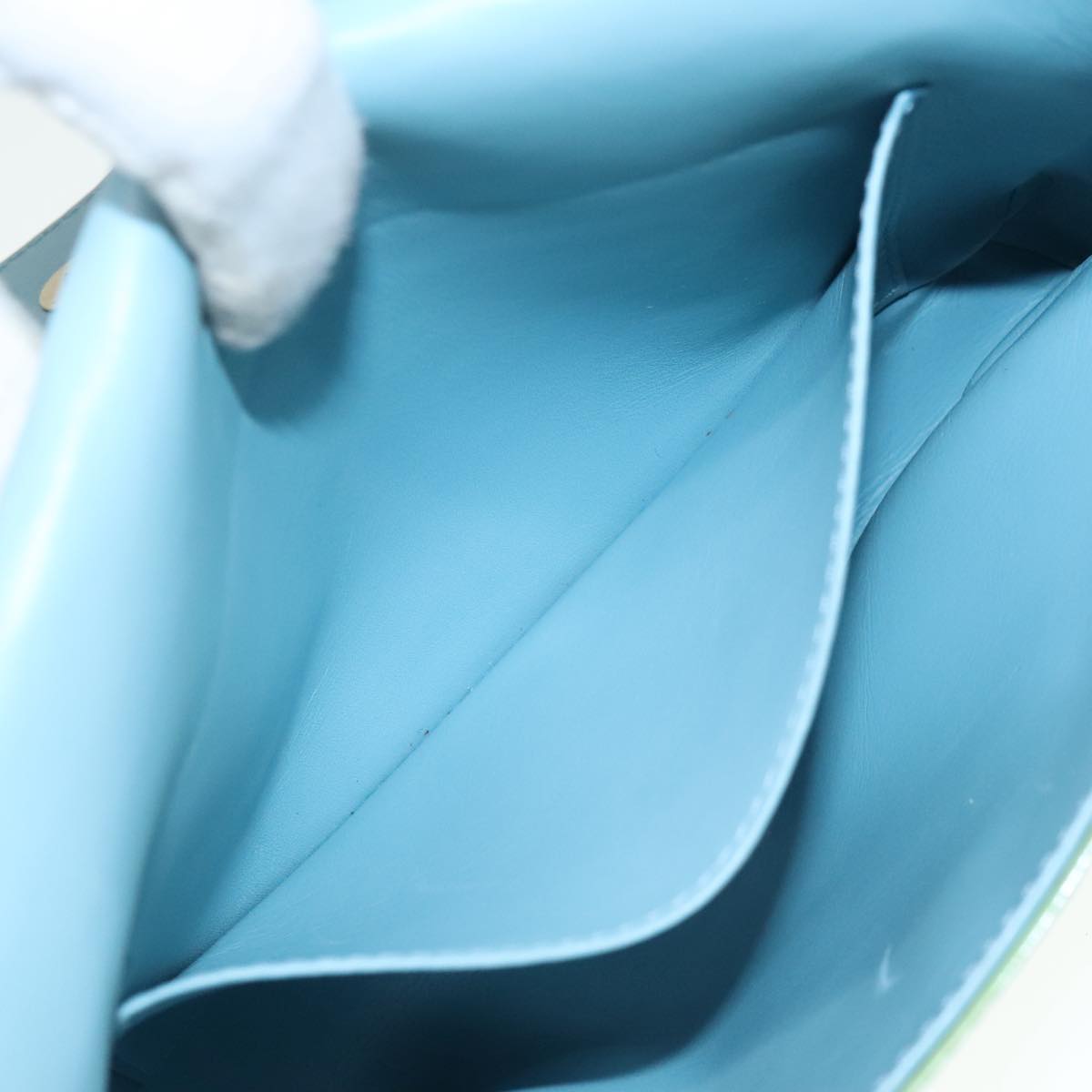 LOUIS VUITTON Monogram Vernis Thompson Street Bag Baby Blue M91009 Auth 89846