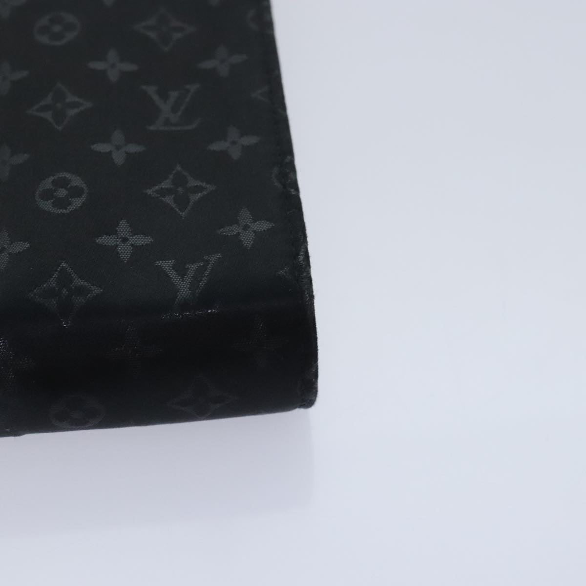 LOUIS VUITTON Monogram Satin Anju GM Hand Bag Black M92100 LV Auth 89851