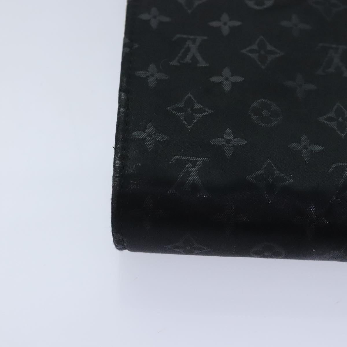 LOUIS VUITTON Monogram Satin Anju GM Hand Bag Black M92100 LV Auth 89851