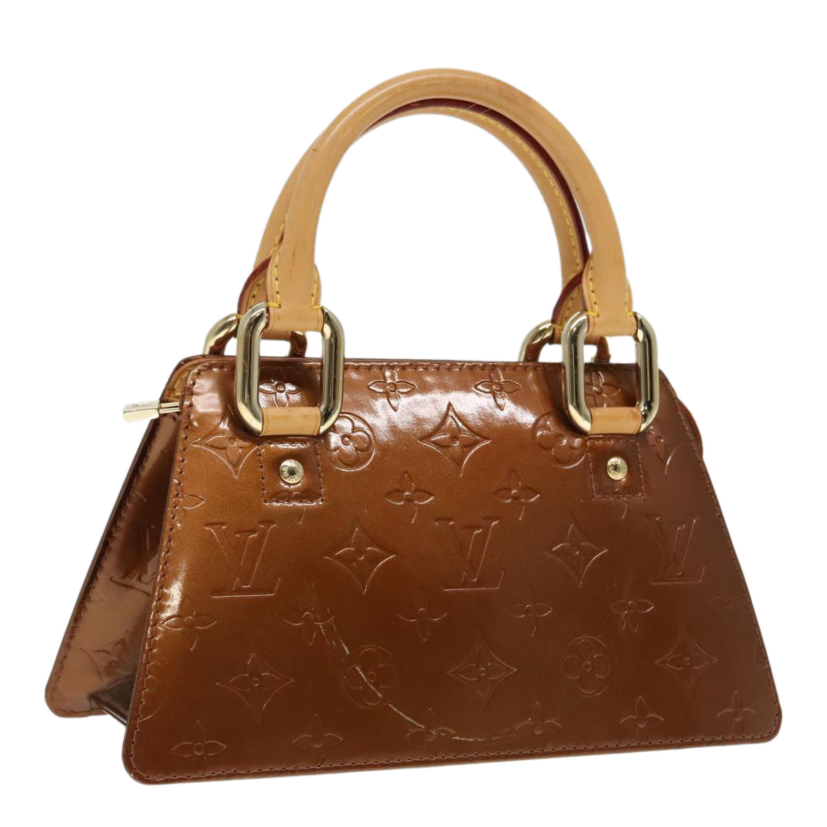 LOUIS VUITTON Monogram Vernis Forsyth Hand Bag Bronze M91113 LV Auth 89852