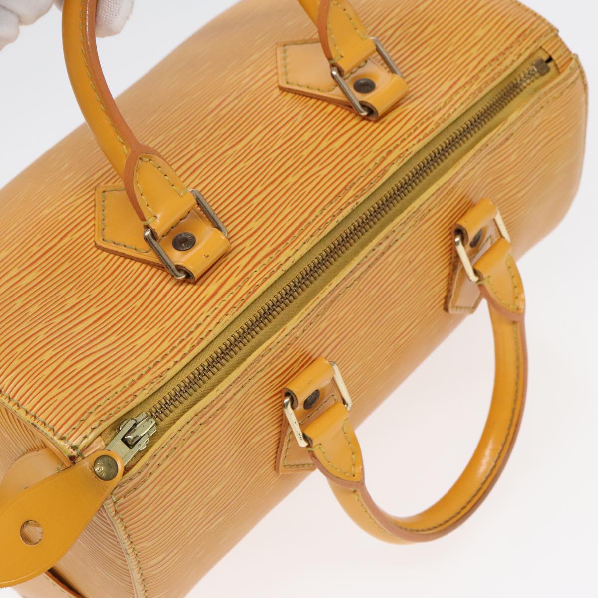 LOUIS VUITTON Epi Speedy 25 Hand Bag Tassili Yellow M43019 LV Auth 89854