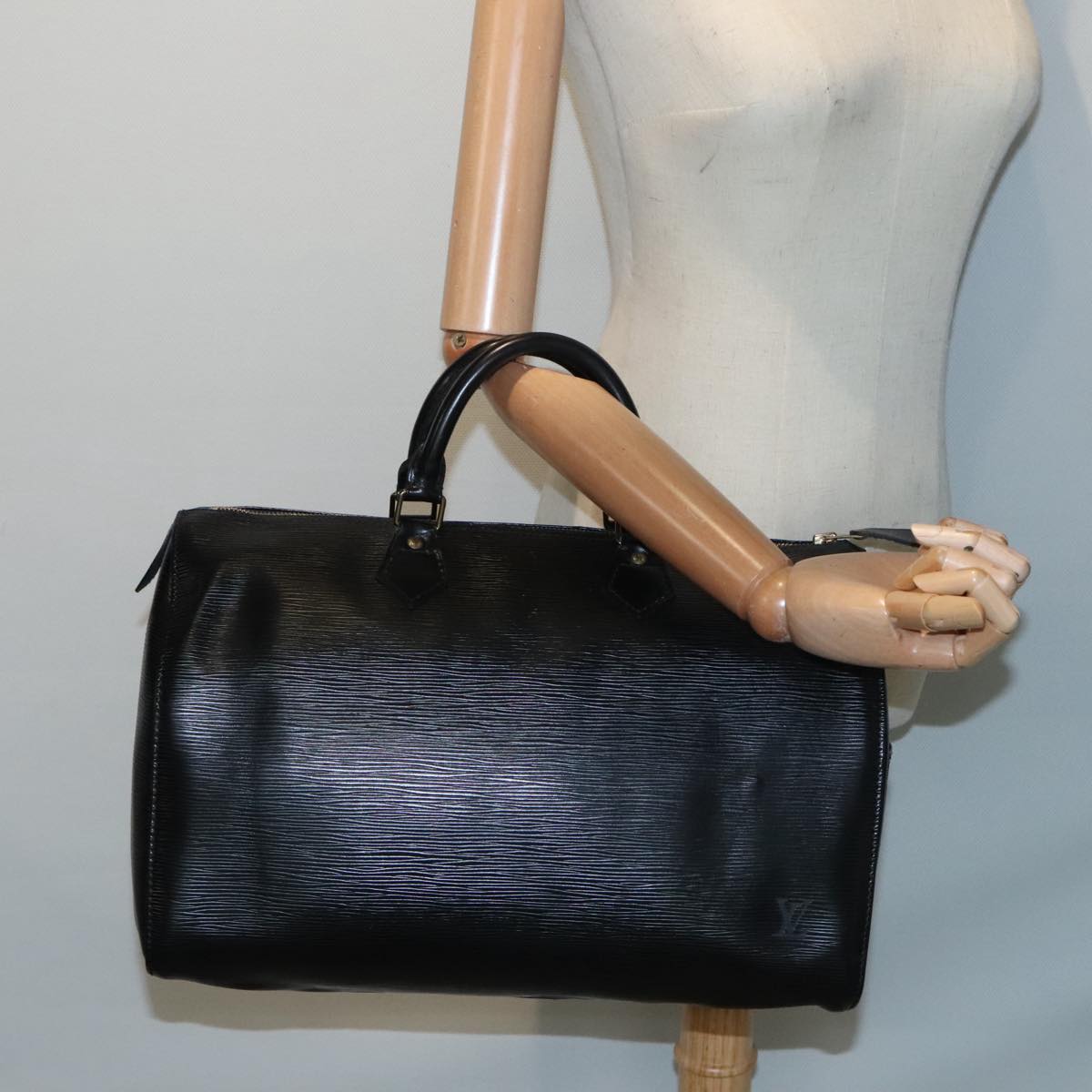 LOUIS VUITTON Epi Speedy 35 Hand Bag Black M42992 LV Auth 89862