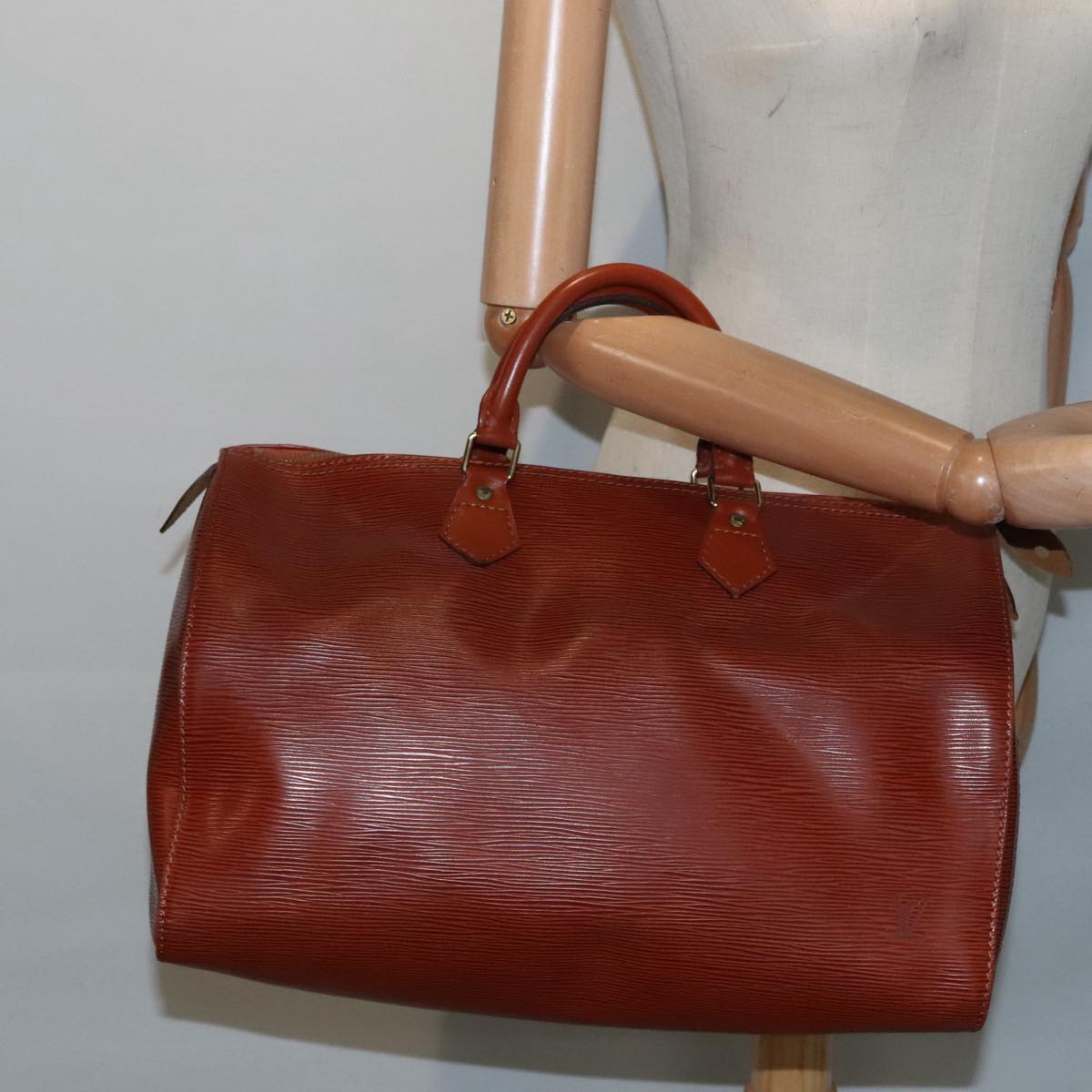 LOUIS VUITTON Epi Speedy 35 Hand Bag Brown Kenya M42993 LV Auth 89866