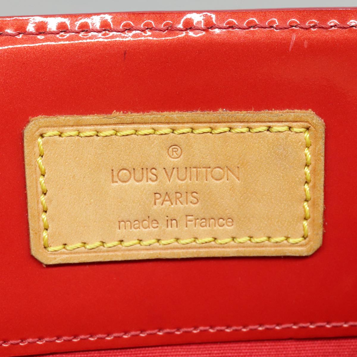 LOUIS VUITTON Monogram Vernis Reade MM Hand Bag Red Rouge M91086 LV Auth 89879