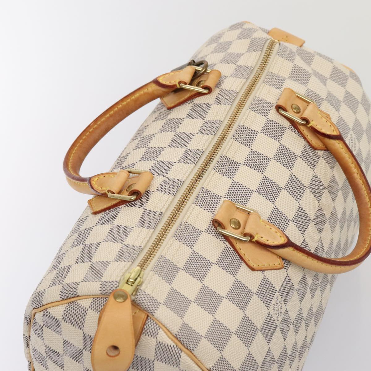 LOUIS VUITTON Damier Azur Speedy 30 Hand Bag N41533 LV Auth 89897